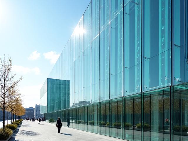 Moderne Architektur mit künstlerischen Glaselementen